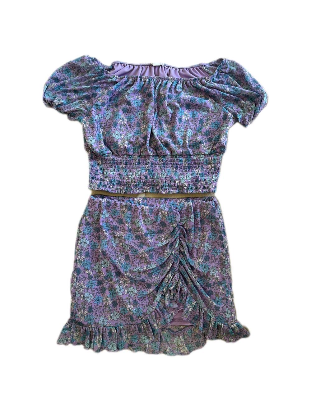 Girls floral two-piece set skirt